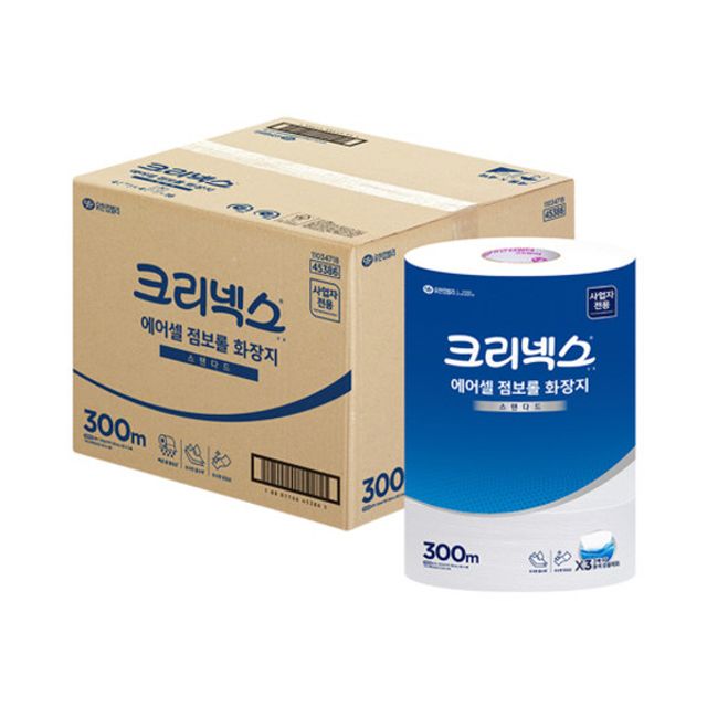 크리넥스 에어셀 점보롤 화장지 300m 16롤 45386
