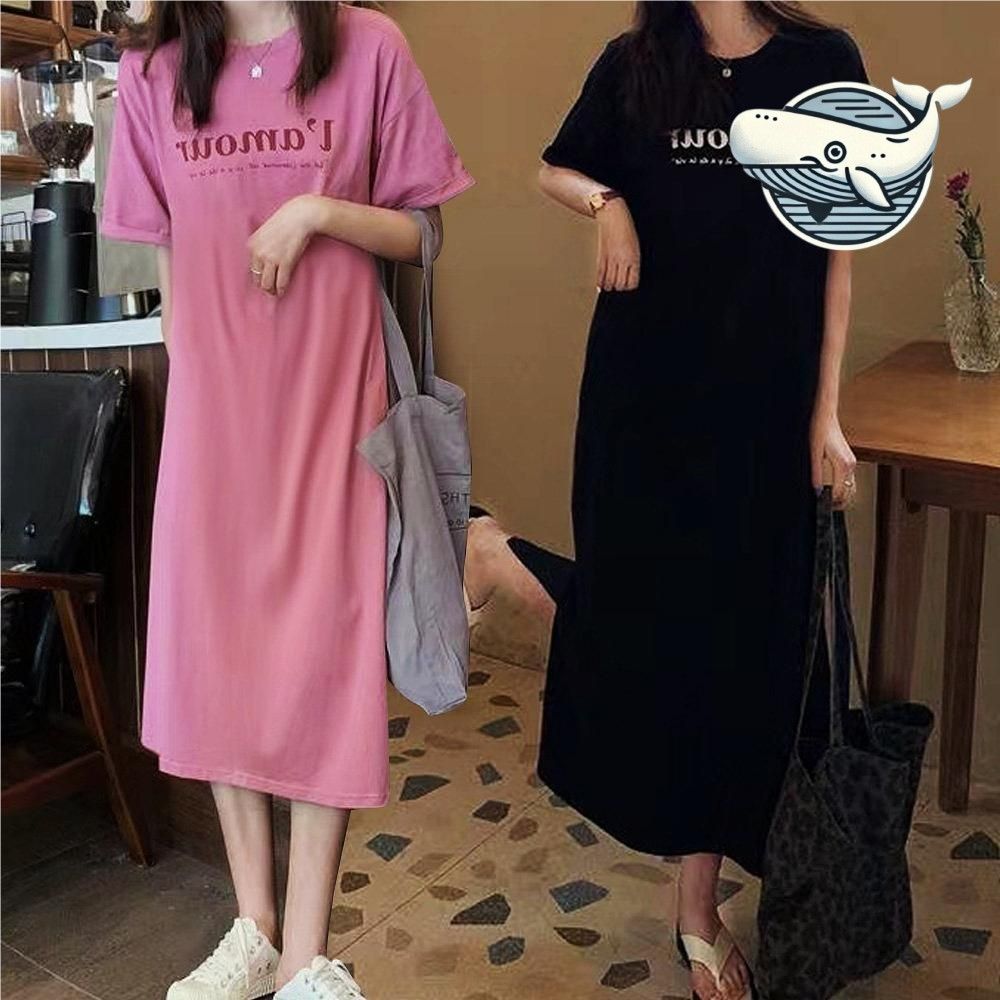 편안한 여성 롱원피스 트임 디자인 실내 외출용