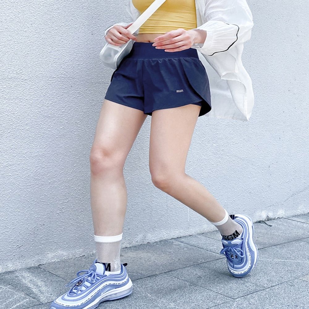 헬스 런닝 여성 옆트임 히든포켓 와이드밴딩 반바지