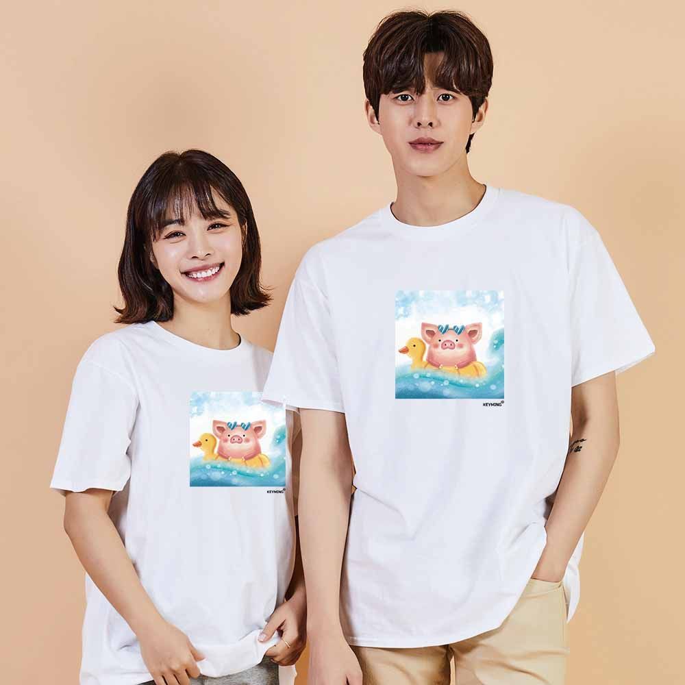 돼지 디지털프린팅 인쇄티셔츠 반팔티 오버핏