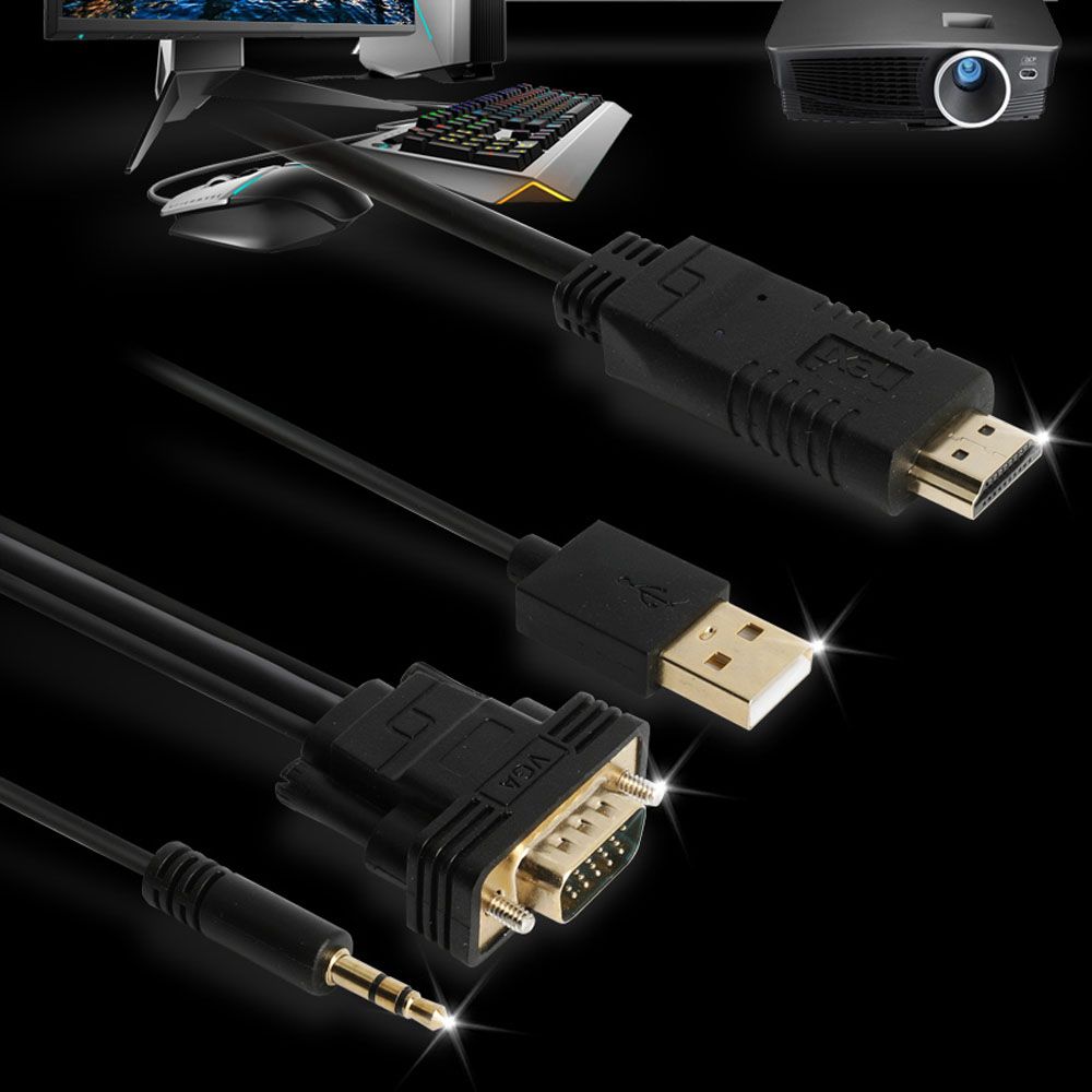 노트북PC영상을TV빔프로젝트 음성지원3M VGA to HDMI