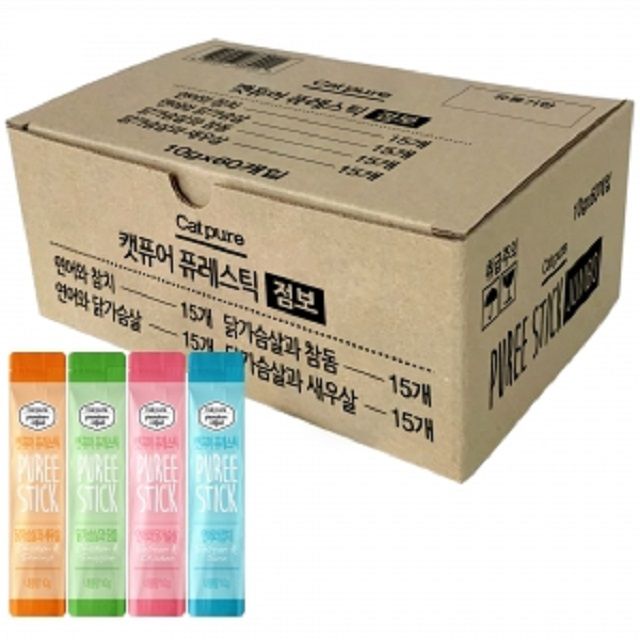 캣 냥이 고양이 반려묘 퓨레 스틱 점보 10gx60개입