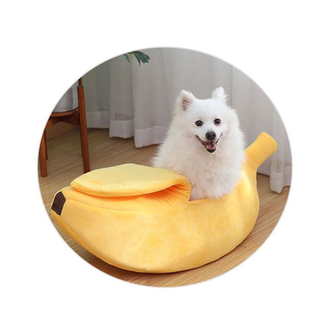 다 자란 성인 반려견 반려묘를 위한 애견 바나나 침대