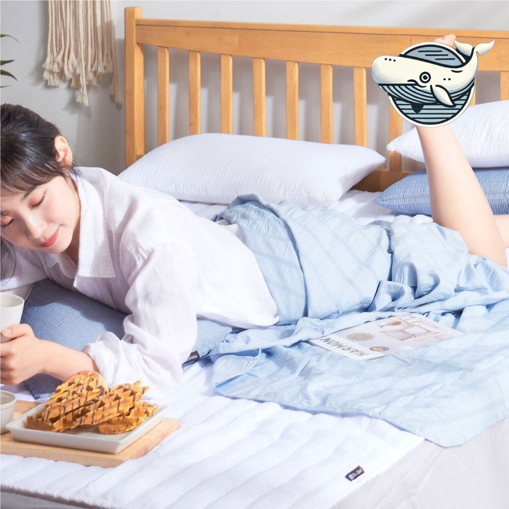 여름 리넨 홑이불 블루 간절기 얇은이불 인견