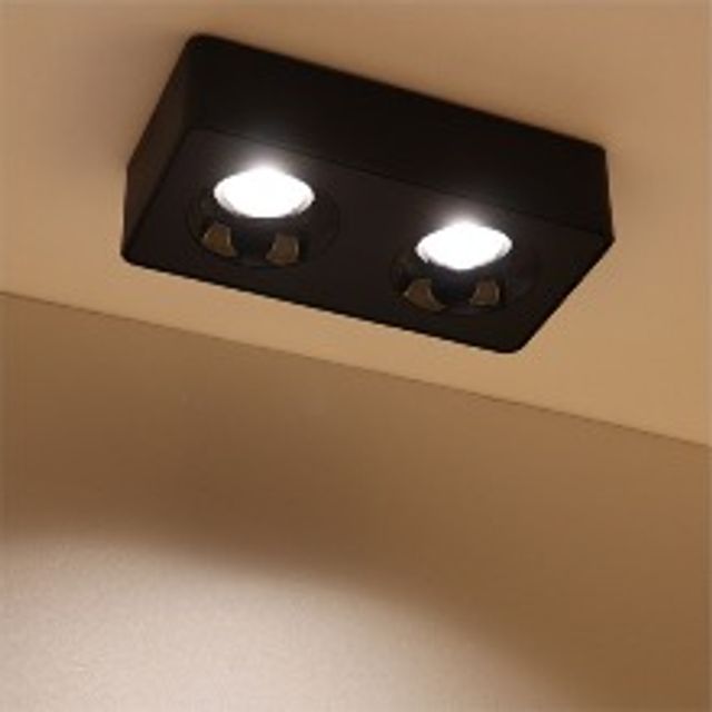 LED 에코 모즈 2구 COB 직부등 블랙 15W 플리커프리