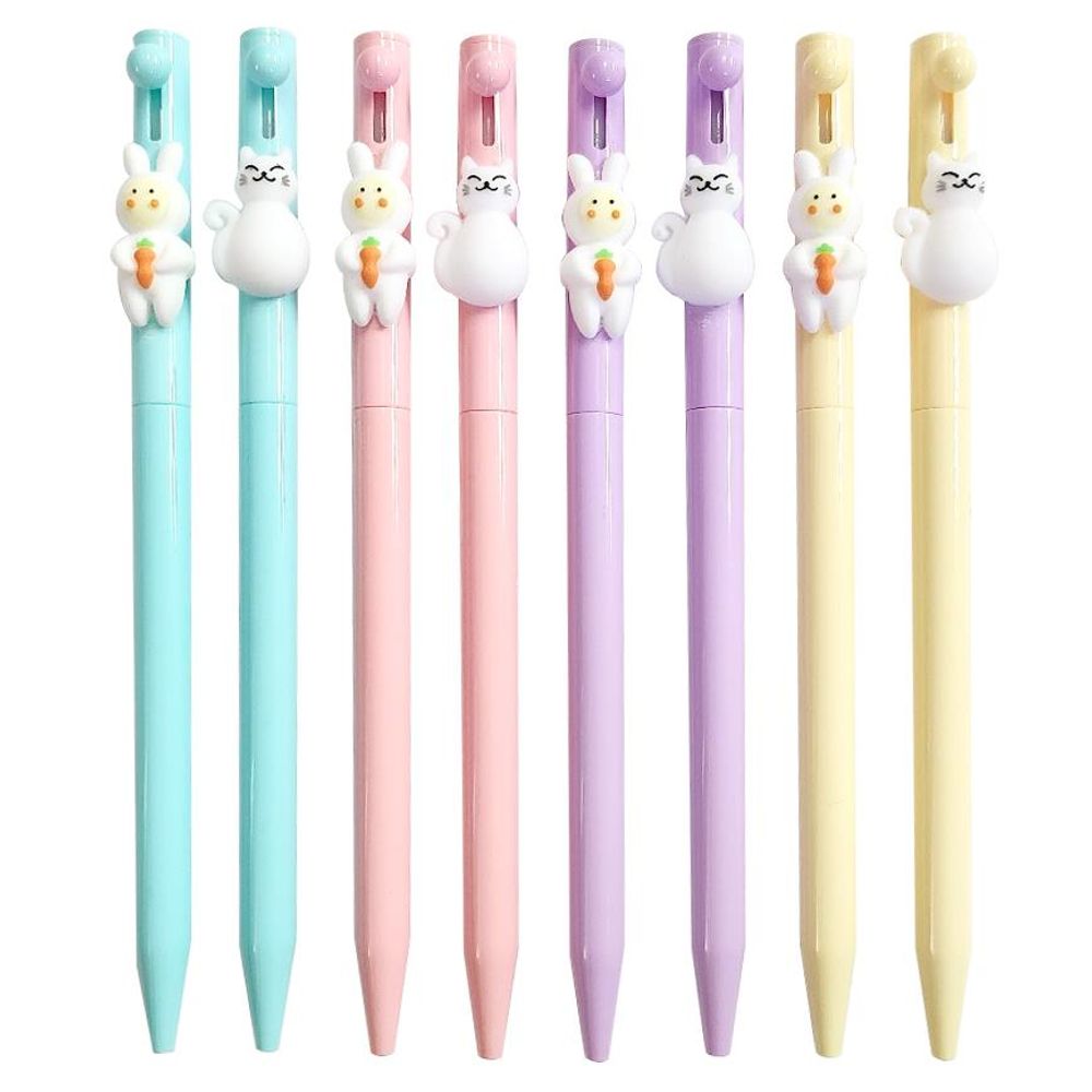 국산 바니켓볼노크 캐릭터볼펜(8개 1세트) 노크 볼펜