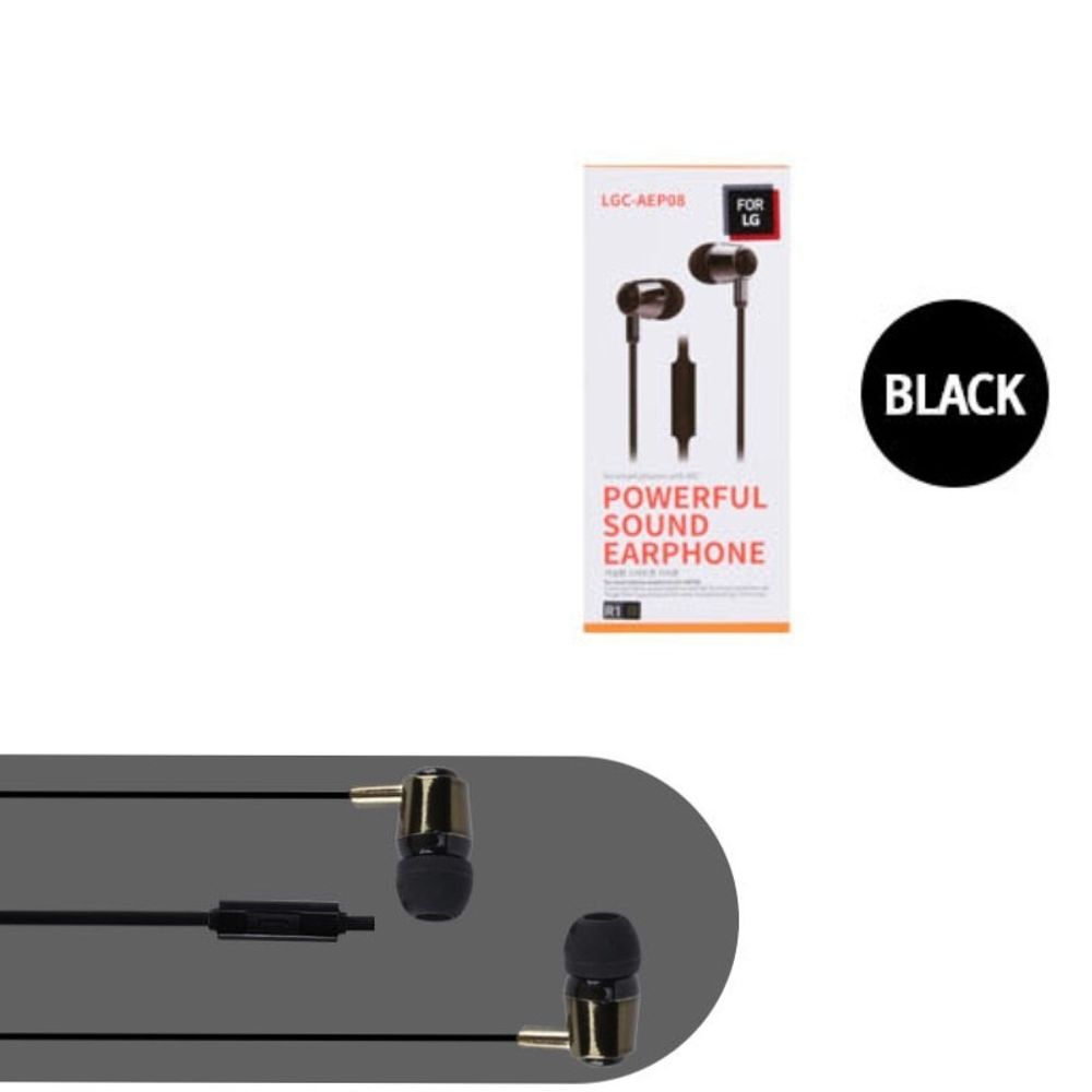 줄꼬임방지 LGC 스마트폰 이어폰 BLACK
