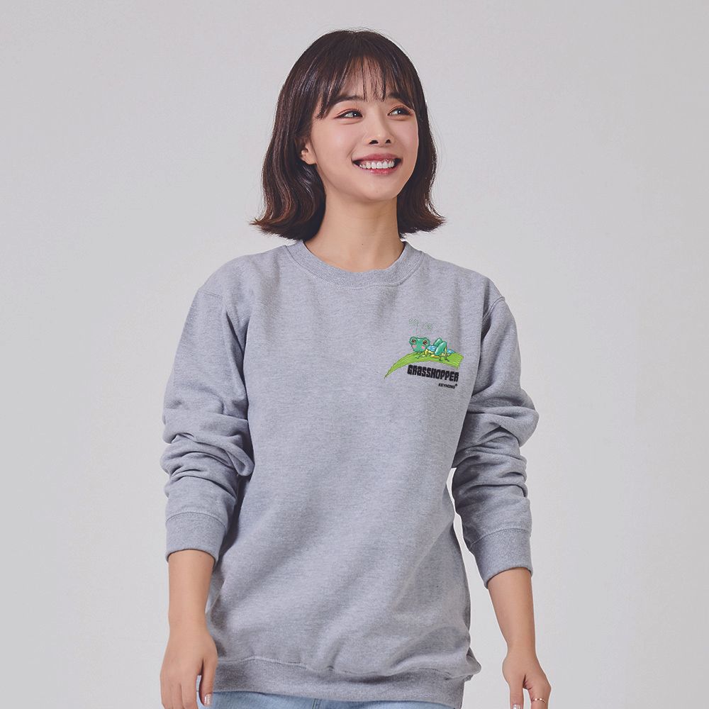 키밍 귀여운 메뚜기 그래픽후드티 가을맨투맨