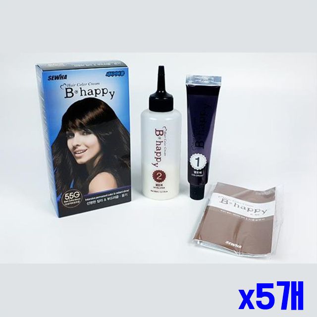 비해피 x5개 5.5G 크림 염색약 염색제