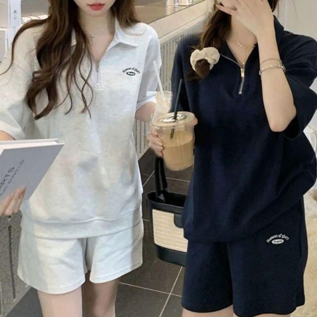 여성 트레이닝복 여름 기본 반팔 데이 반바지 상하 세