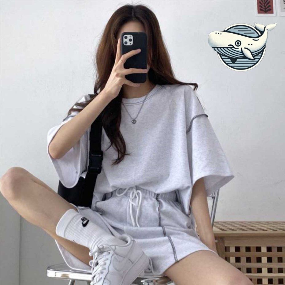 여성 라운드 반팔 트레이닝 일상 편안한 썸머룩