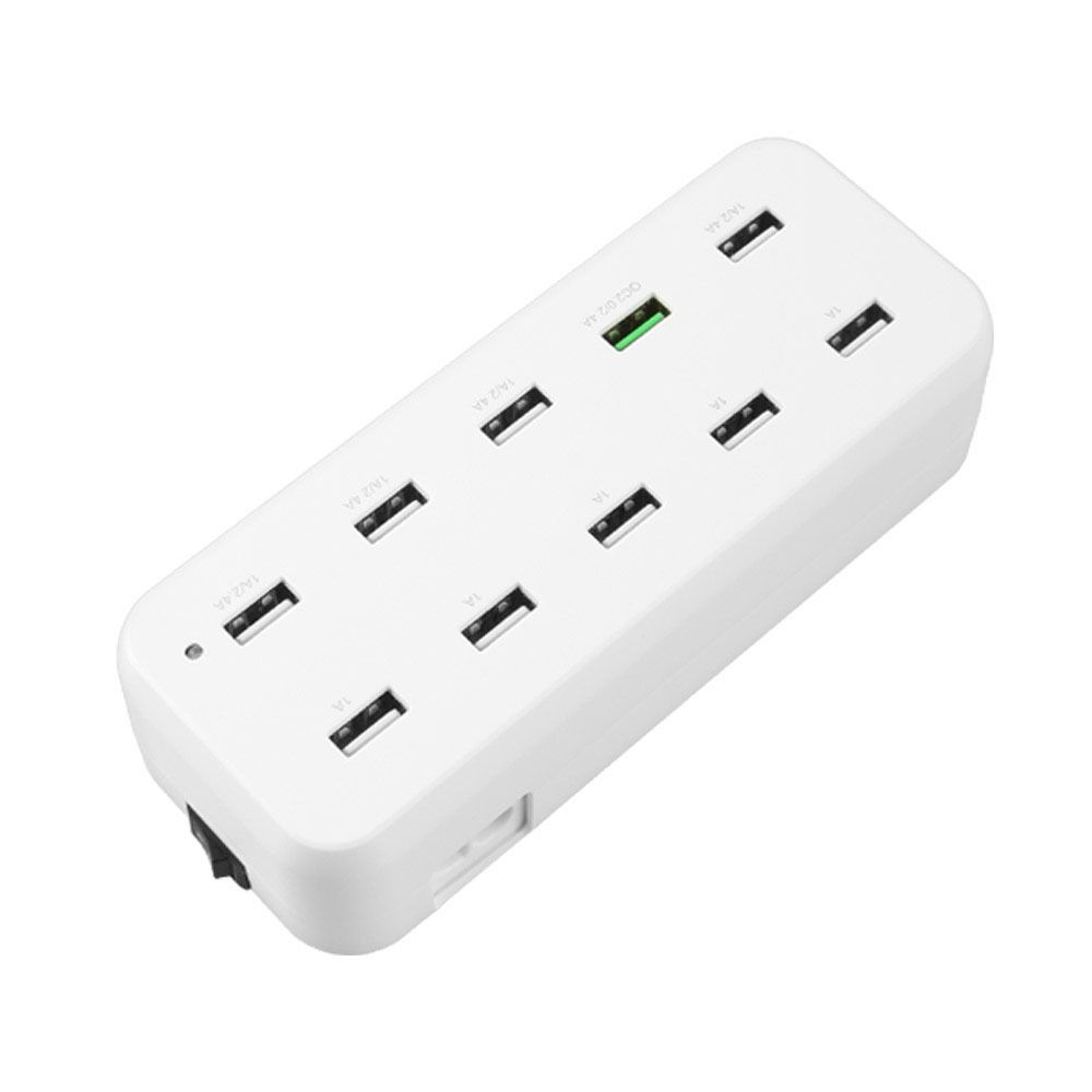 10포트 전원 멀티 충전기 White USB 10 Port 10구 QC