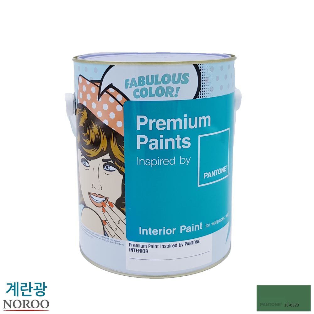 팬톤 내부용 계란광 수성페인트 4L 녹색18-6320