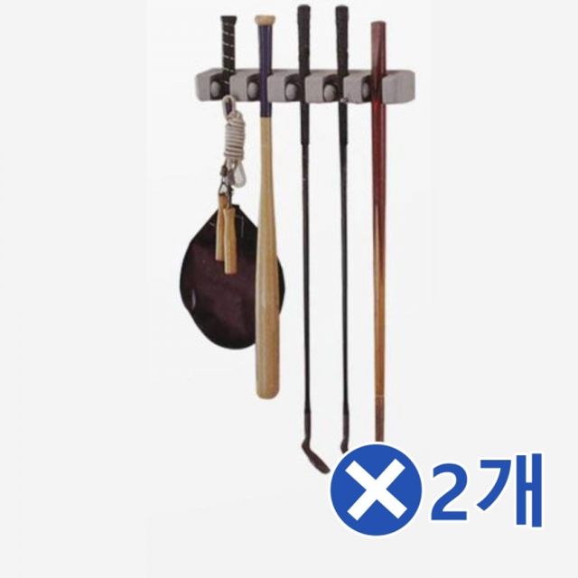 다용도 원터치 청소도구 걸이-5공x2개 다용도걸이대