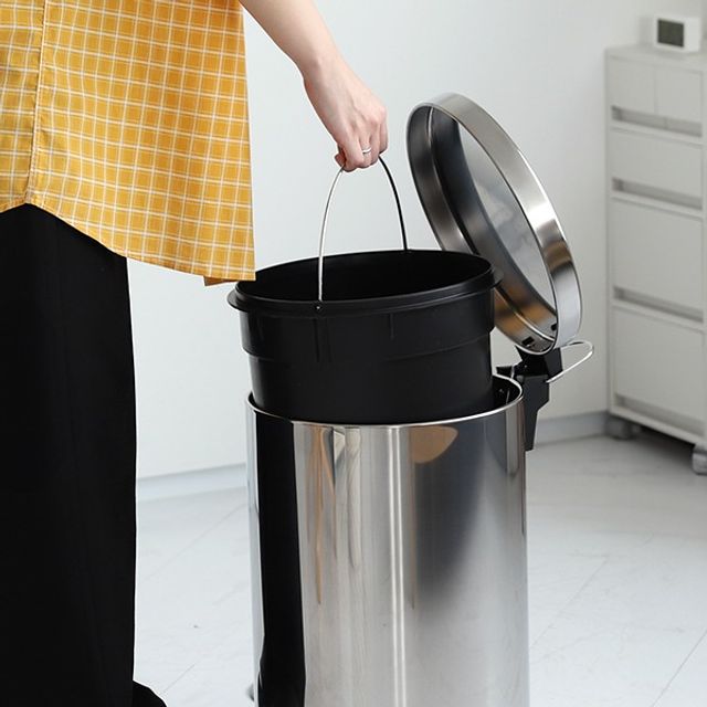 무소음 클로징 냄새차단 스텐 20L종량제 풋페달휴지통