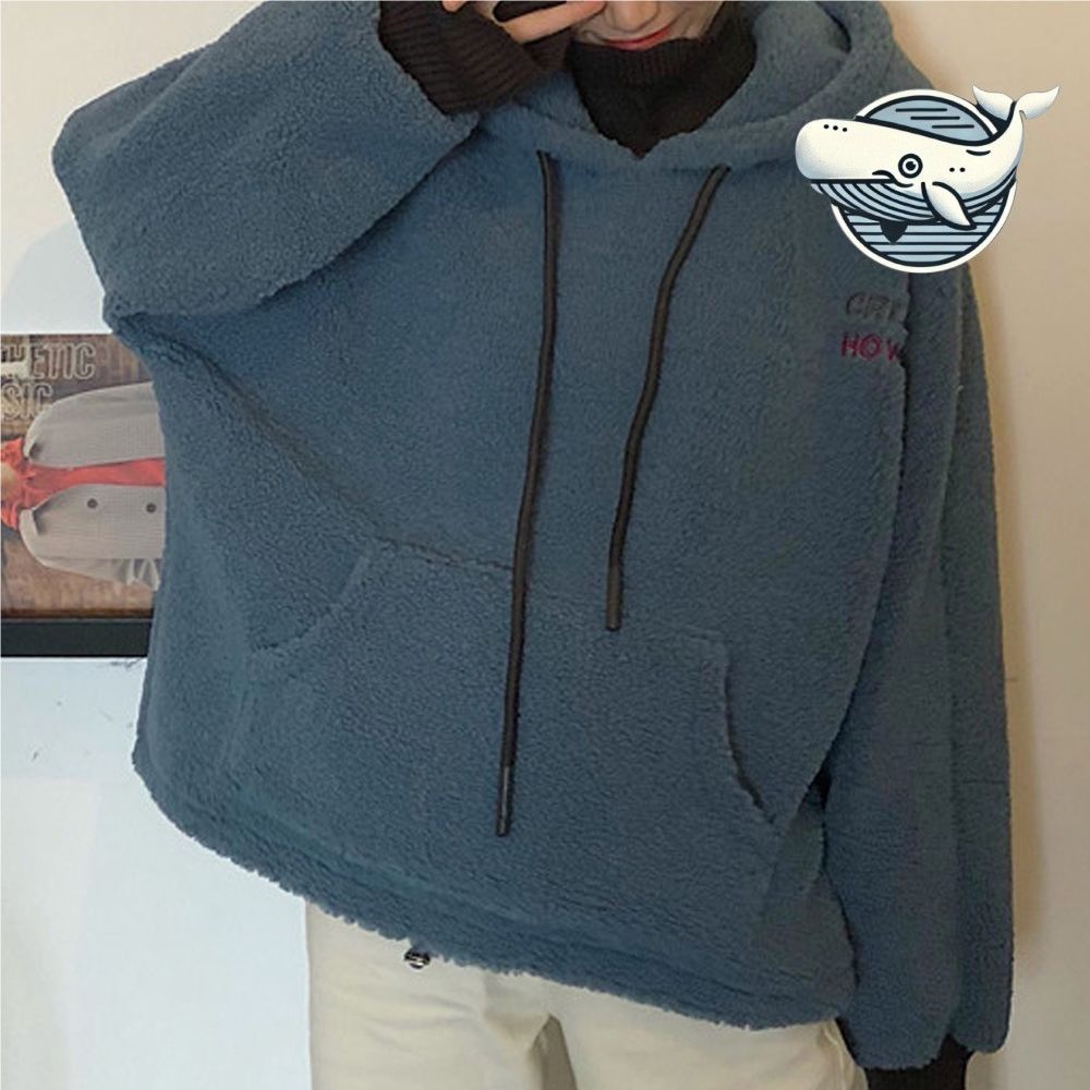 여자 포근한 양털 후드티 따뜻한 레이어드