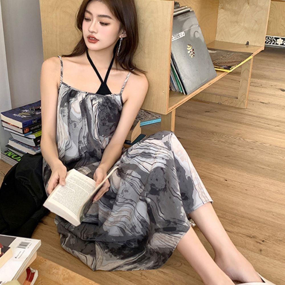 여름 휴양지 비치 여성 예쁜 편한 끈나시 원피스