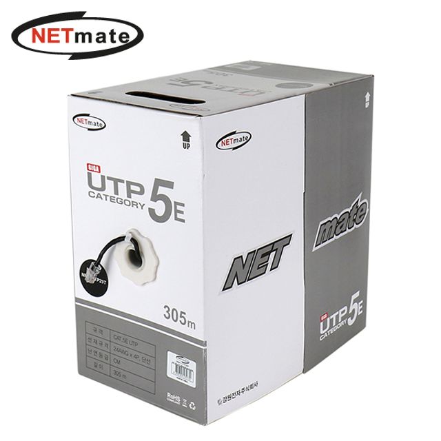 NETmate CAT.5e UTP 제작용 랜선 케이블 305M(블랙)