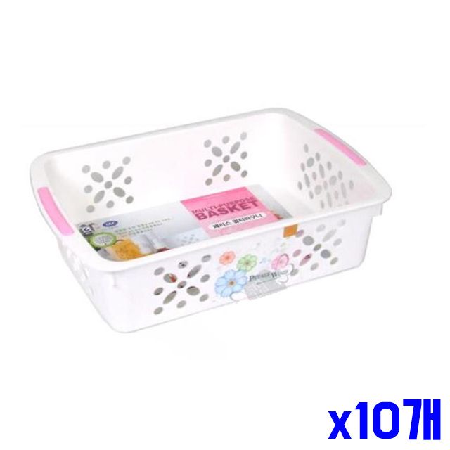 화이트 수납정리함 멀티 바구니 x10개 19.3x29x7.5cm