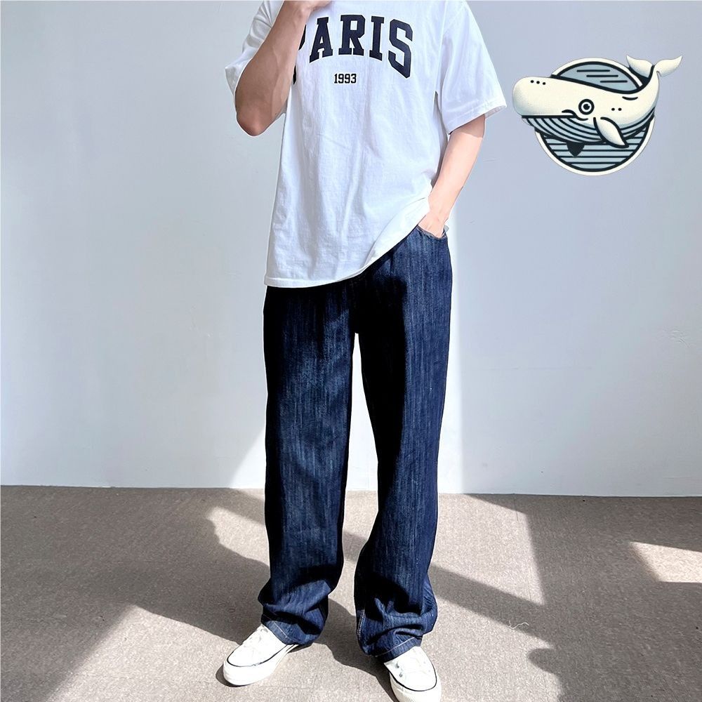 여름 내추럴 린넨 청남자 편안한 와이드 팬츠