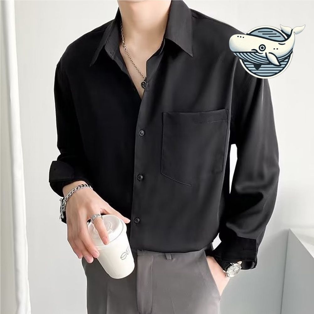여름 남성 롱슬리브 셔츠 포켓 스타일 캐주얼