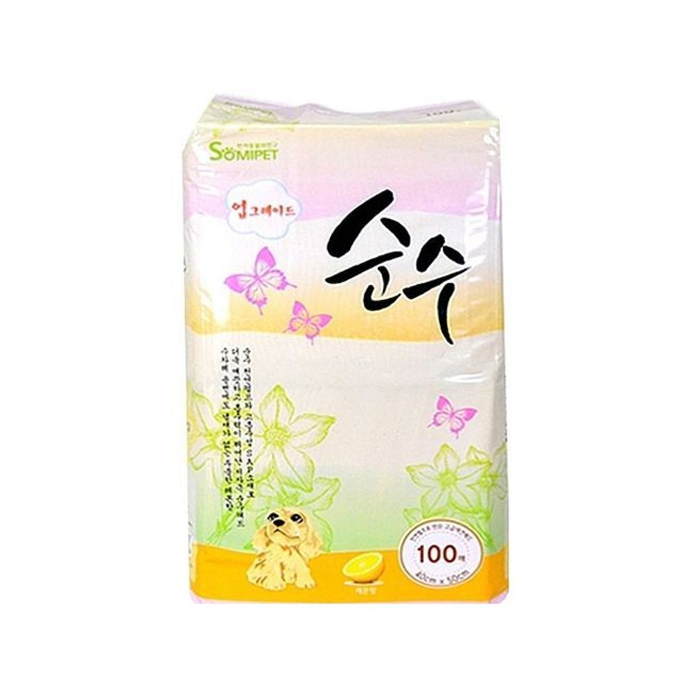 순수 100매 레몬향패드 일상 50x40 강아지 애견 화장