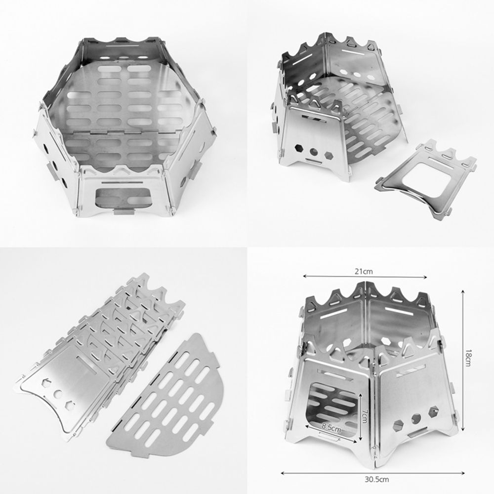 캠프용 야외 접이식 우드스토브 30x18 불멍 화로대