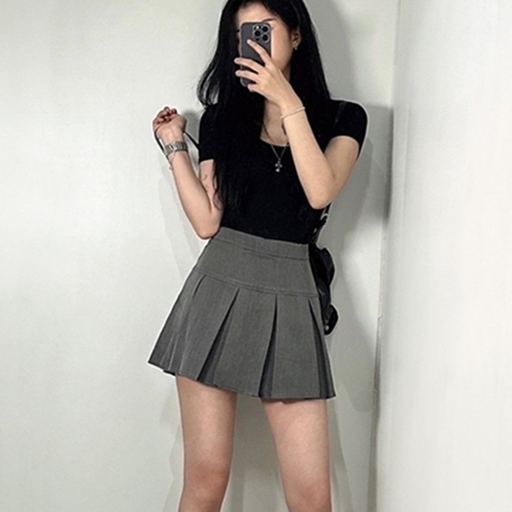 웨스트 룩 여성 여자 플리츠 틴 플레어 골프