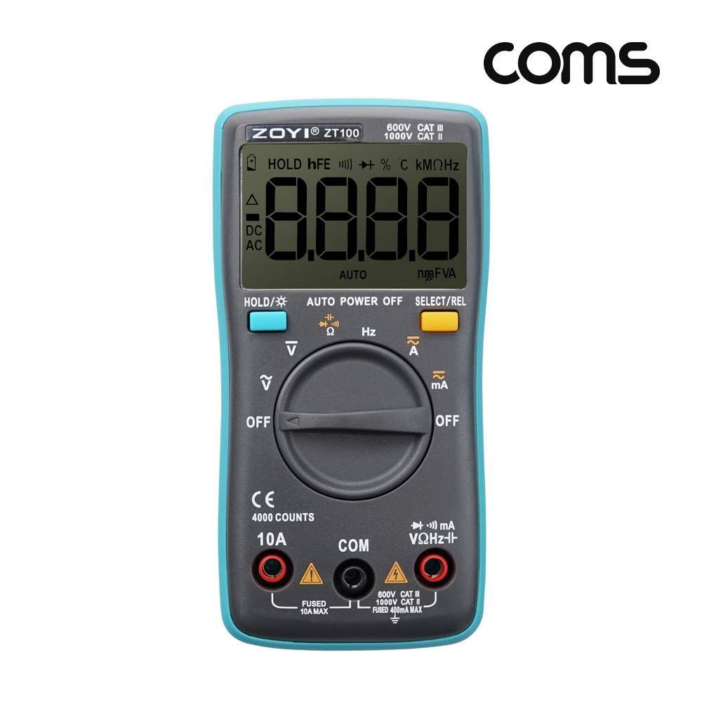 Coms 디지털 테스터기 ZT100 DC AC 전압 주파수저항