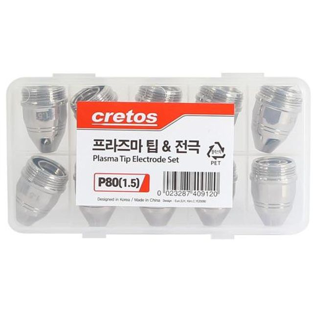 CRETOS 용접부품(CG) 프라즈마팁-전극 P-80(1.5) 10