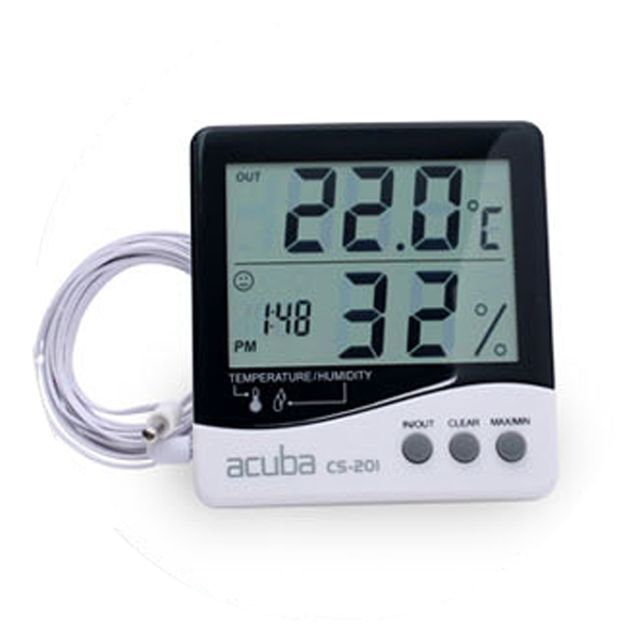 CS201 디지털 온습도계 온도기 온도 습도 시계 온도계