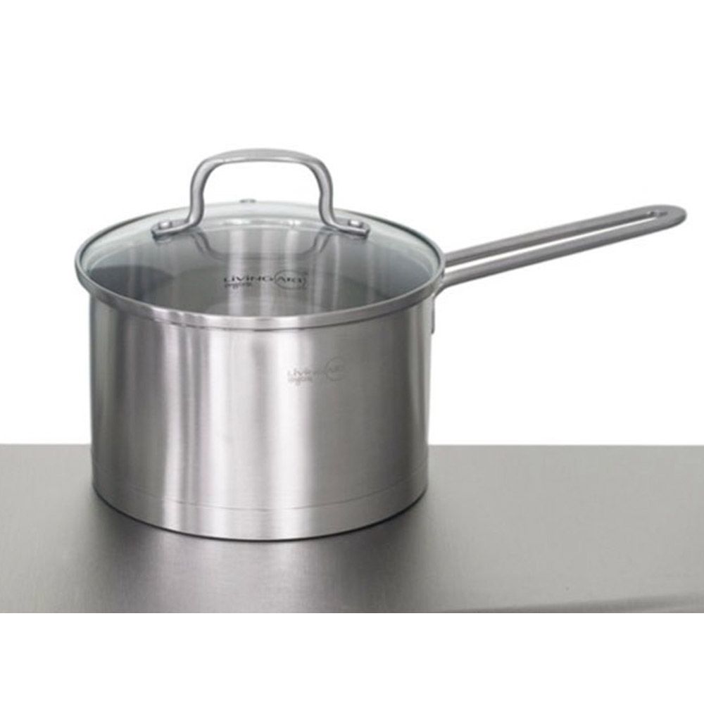 리빙아트 인덕션겸용 무광스텐 3중바닥 편수냄비16cm