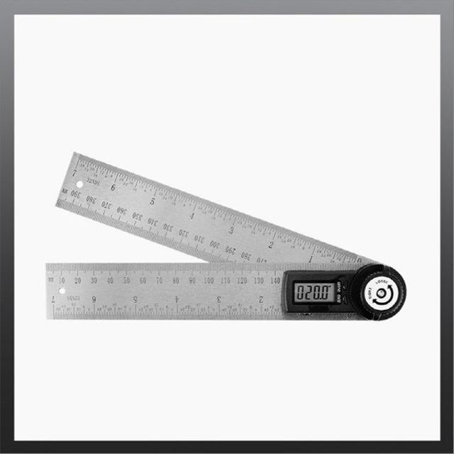 디지털 측정 자 40cm 360도 회전 각도표시 철제 스틸