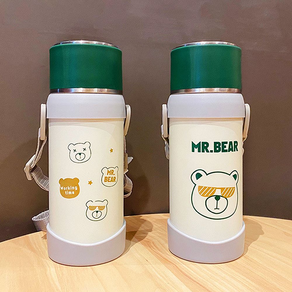 곰돌이 손잡이컵 보온병 텀블러 650ml