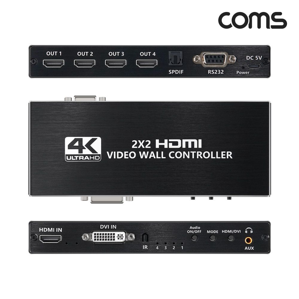 HDMI 1.4 비디오 월 멀티비젼 1대4 2x2 4K 30Hz 1080P