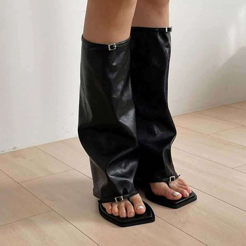 여름 롱부츠 쪼리부츠 앞뚫린 패션 신발 캐주얼
