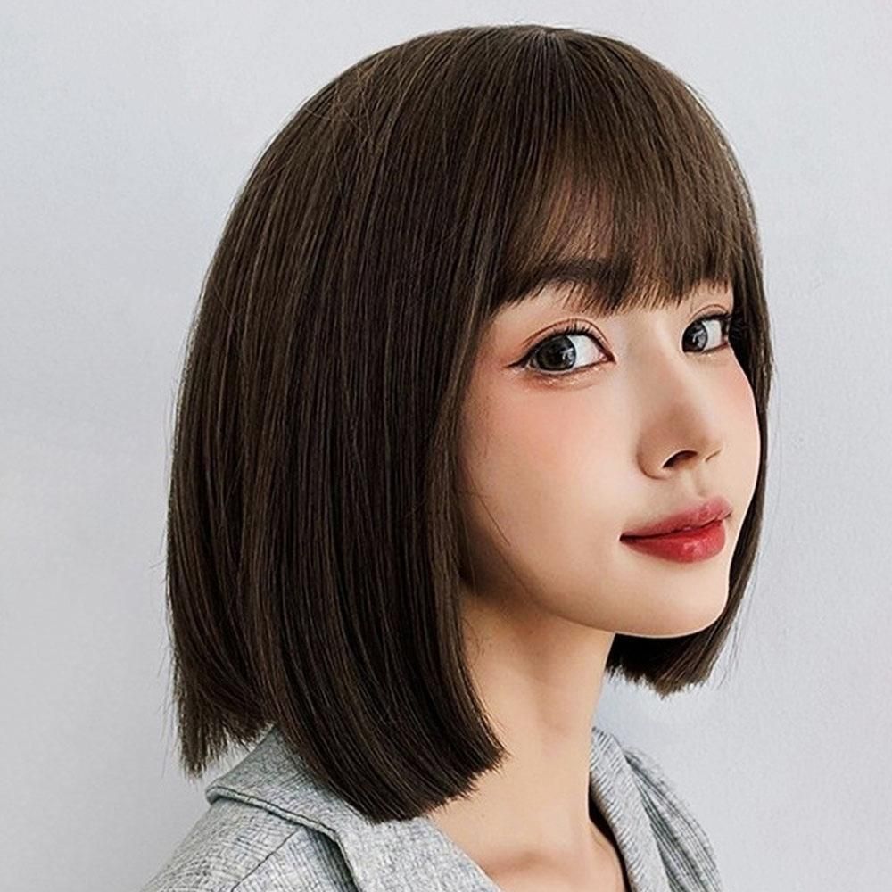 단발 통가발 올리브브라운 엄마 티안나는 가벼운