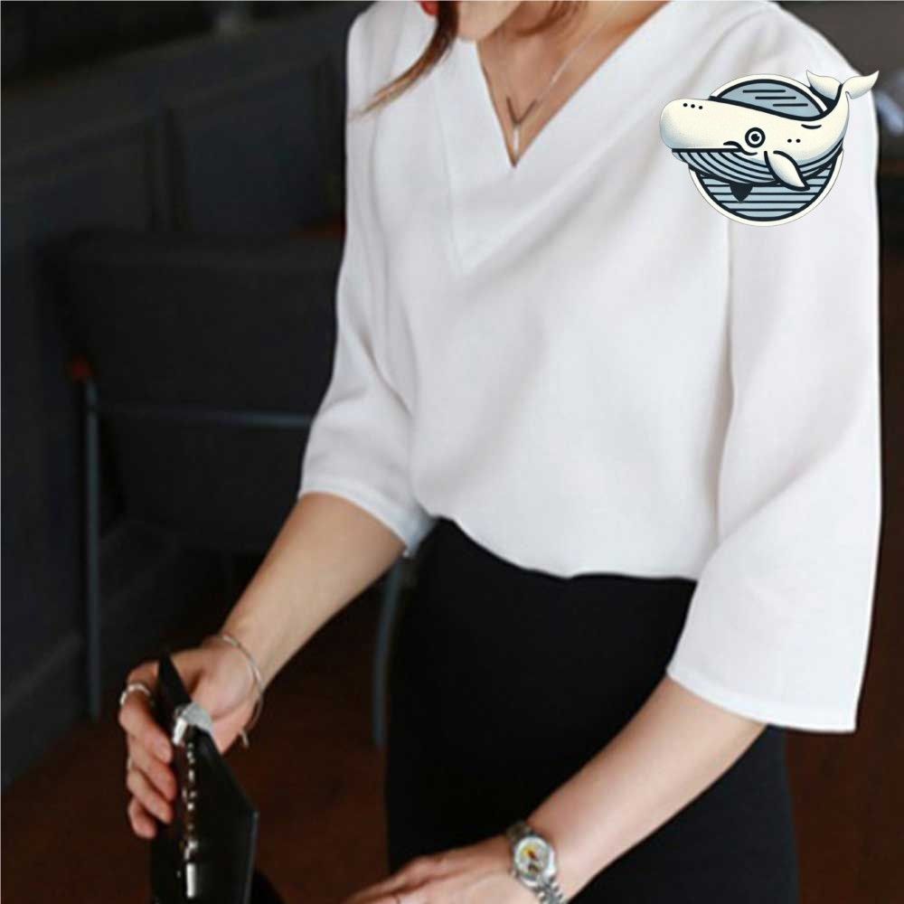 여름 시원한 여성 브이넥 슬라우스 7부 데일리