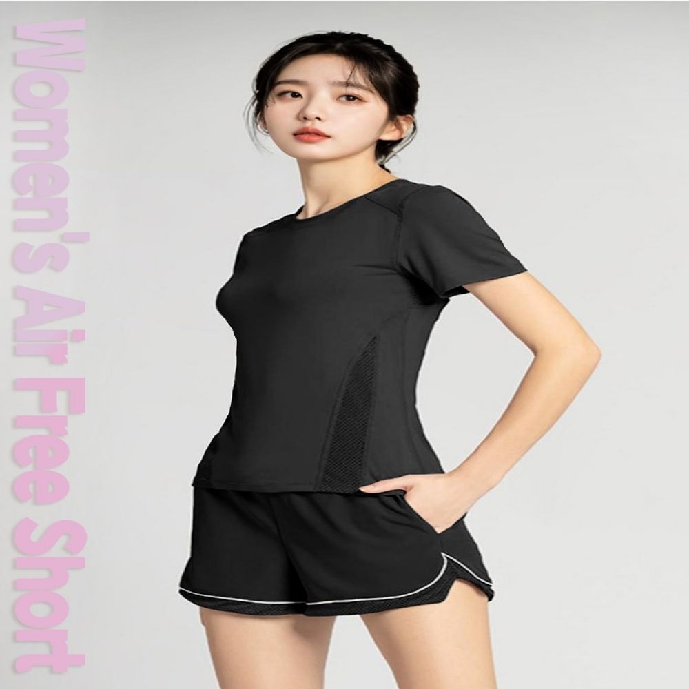 YJDXW01+YJDKSW01 여성에어프리반팔티3부쇼츠set NKJN