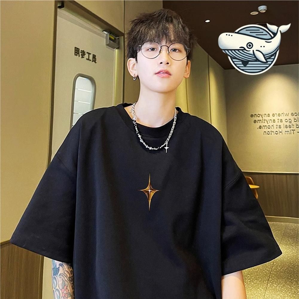 스타일리시 루즈핏 반팔티셔츠 프린팅 티셔츠