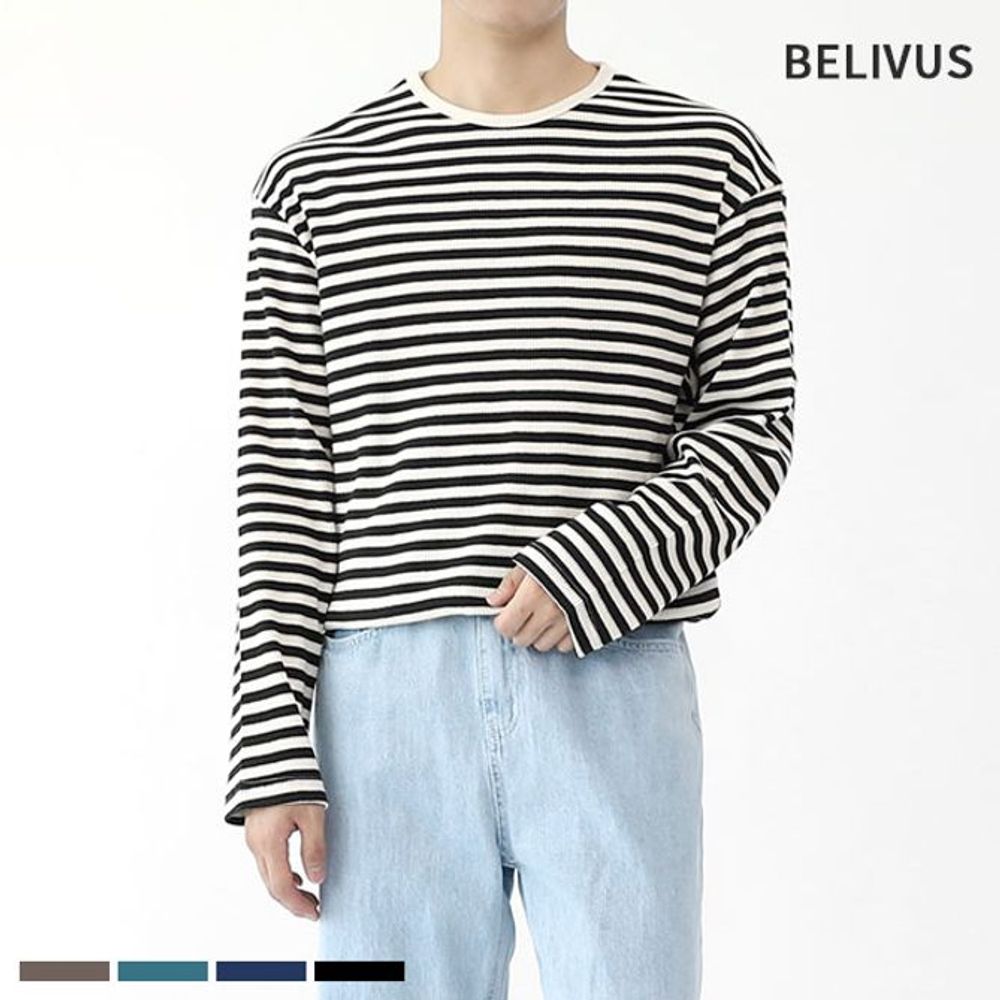 티셔츠 남자오버핏티 스트라이프 긴팔티 긴팔 스