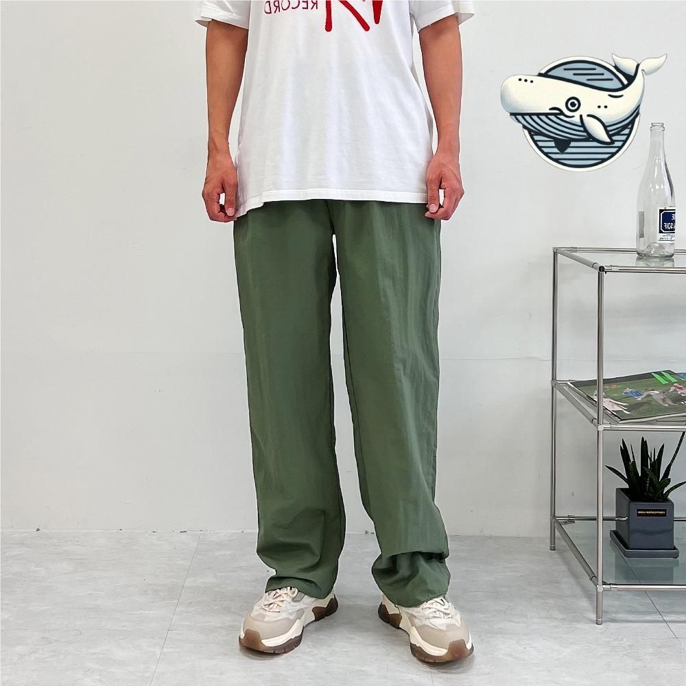 편안한 여름 남성 와이드 통팬츠 그린 데일리