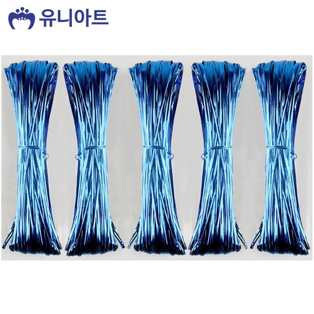 유니아트 (공예철사) 빵끈 (파랑) 선물포장 끈 G250