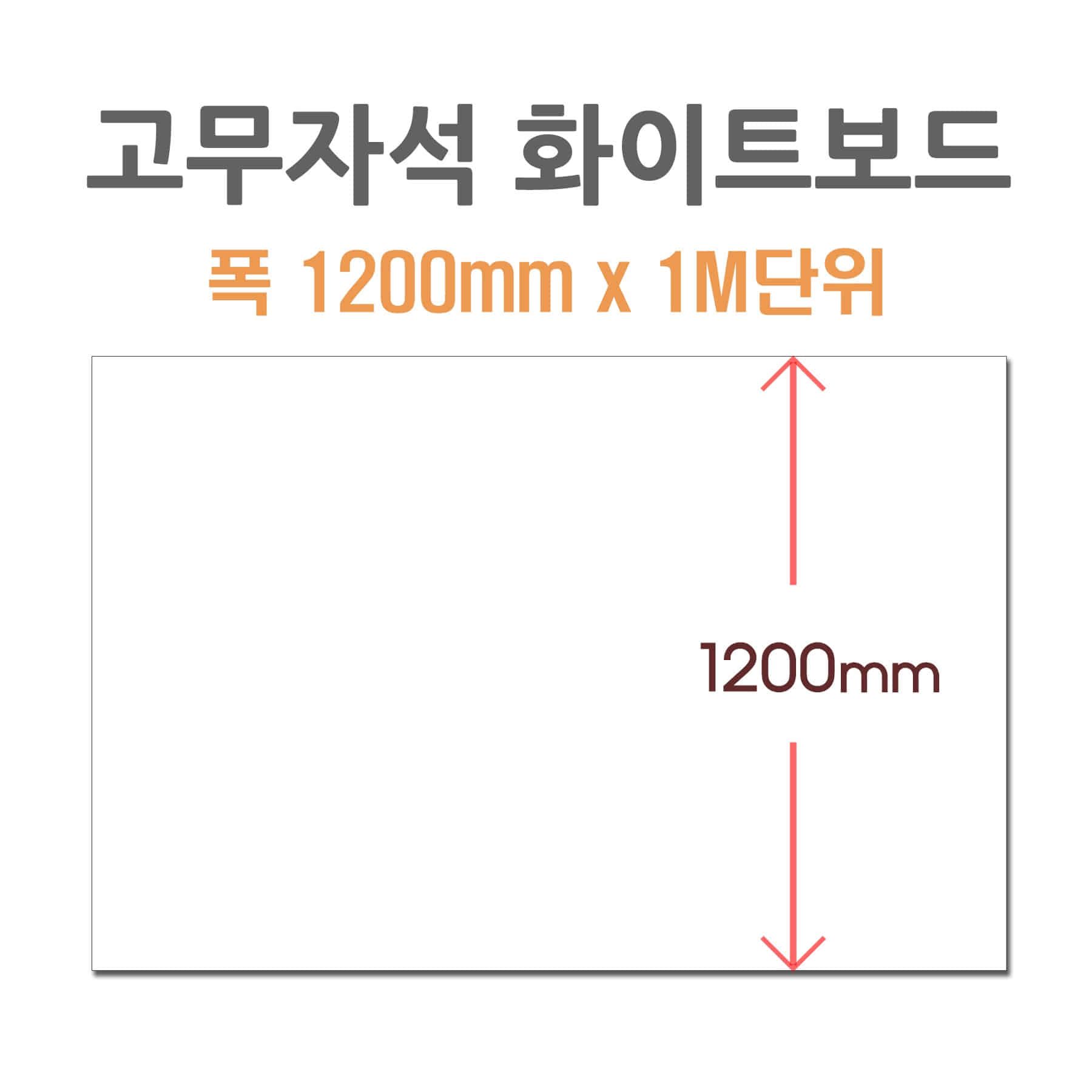 포비월드 고무자석 화이트보드 1200x1m