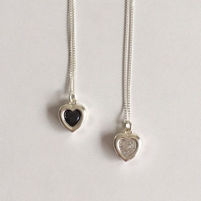 (silver925) lovely heart pendant necklace