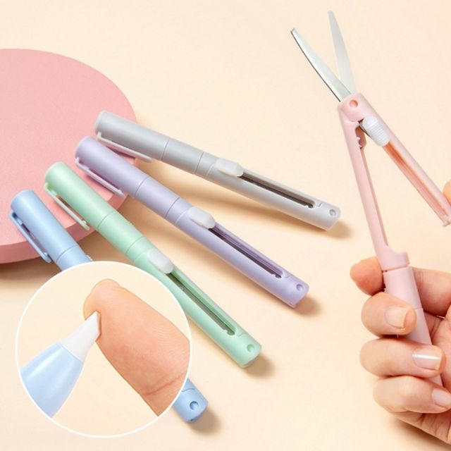 ksr 펜타입 세라믹 칼 접이식 가위 2in1 핑크