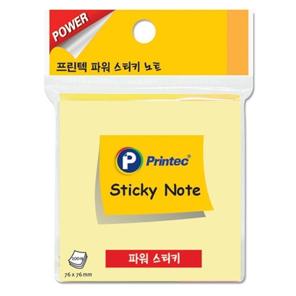 파워 스티키노트 노랑 76x76mm 100매 12개입