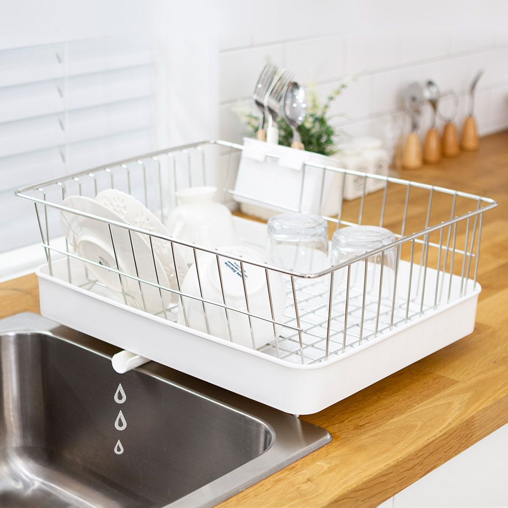 대건통상모던스타 자동물빠짐 식기건조대 1단 화이트