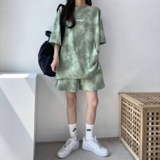 캐주얼 3컬러 여성 기본 반팔 데이 상하
