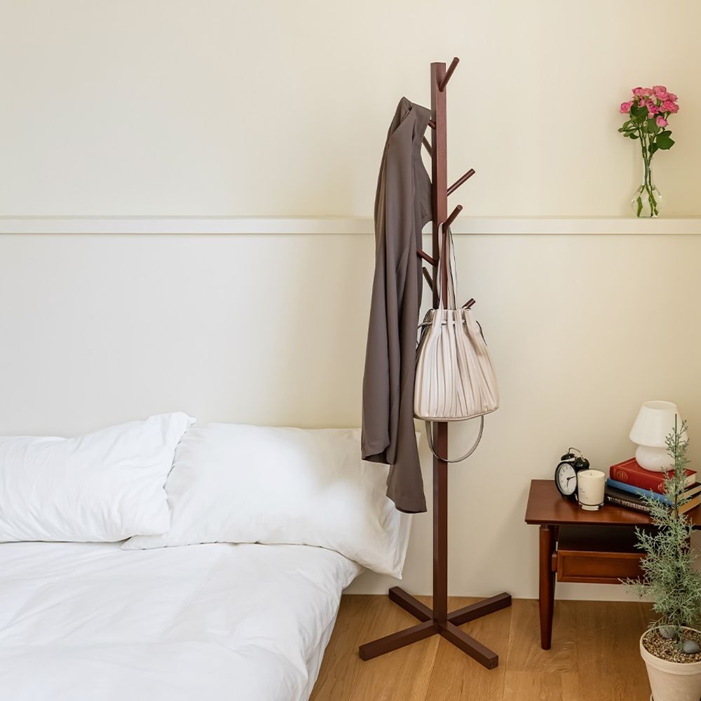 GDM 원목 스탠드 옷걸이 화이트 브라운